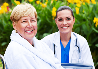 hospice doctor giving nutrition advice to patient