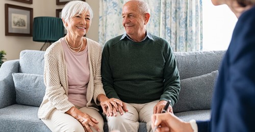 Happy senior citizens couple